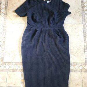 ASOS Black Ribbed Midi Dress